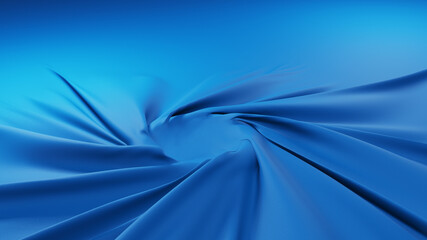Obraz premium Twisted fabric background for studio product placements. 3d illustration 