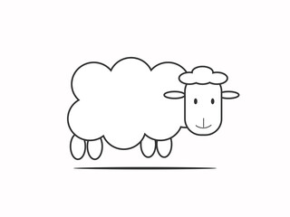 Sheep logo, simple icon - stock vector