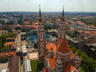 Fototapeta premium Drone view to the city of Pecs, Hungary