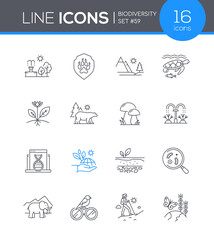 Biodiversity - modern line design style icon set