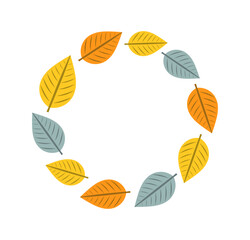 Autumn leaves round border.