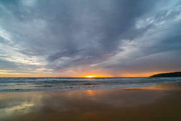 Fototapeta na wymiar Sunset over the sea. Nature and travel concept