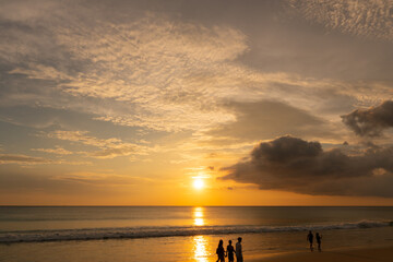 Sunset over the sea. Nature and travel concept