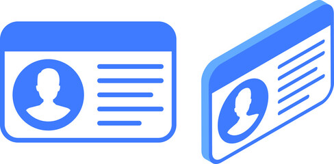 Driver license, id card, plastic card, badge icon. 3d vector illustration.