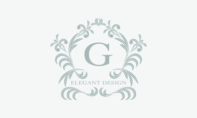 Monogram template with the initial letter G. Logo for cafe, bar, restaurant, invitation. Business style and brand of the company.