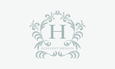 Monogram template with the initial letter H. Logo for cafe, bar, restaurant, invitation. Business style and brand of the company.