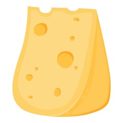 Cheese cheddar icon cartoon vector. Food slice cheese