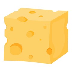 Cheese cheddar icon cartoon vector. Food slice cheese
