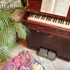 grand piano and instruments