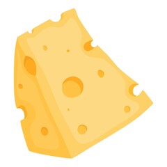 Cheese cheddar icon cartoon vector. Food slice cheese
