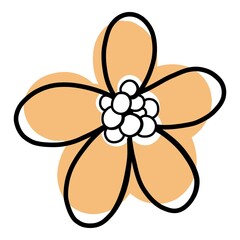 Doodle flower icon outline hand drawn vector. Floral spring plant