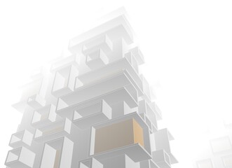 Fototapeta na wymiar modern architecture building 3d illustration