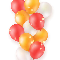 Elegant yellow orange red ballon Happy Birthday celebration card banner template background