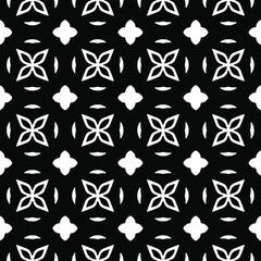 Seamless vector pattern in geometric ornamental style. Black and white pattern.