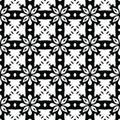 Seamless vector pattern in geometric ornamental style. Black and white pattern.
