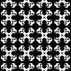 eamless vector pattern in geometric ornamental style. Black and white pattern.