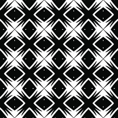 eamless vector pattern in geometric ornamental style. Black and white pattern.