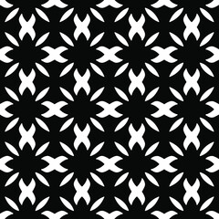 eamless vector pattern in geometric ornamental style. Black and white pattern.
