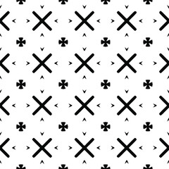 eamless vector pattern in geometric ornamental style. Black and white pattern.