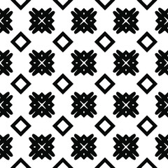 eamless vector pattern in geometric ornamental style. Black and white pattern.