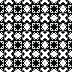 eamless vector pattern in geometric ornamental style. Black and white pattern.