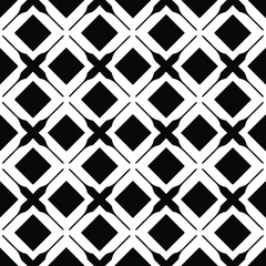 eamless vector pattern in geometric ornamental style. Black and white pattern.