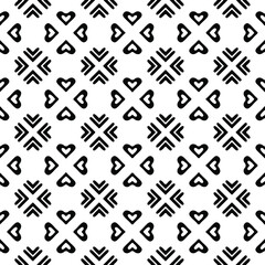 eamless vector pattern in geometric ornamental style. Black and white pattern.