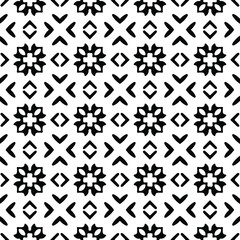 floral seamless pattern background.Geometric ornament for wallpapers and backgrounds. Black and white pattern.