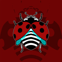 Obraz premium ladybug with heart