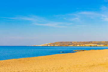 Most beautiful beaches on Kos Island in Greece panorama view.