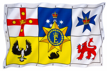Queens Flag - Australia - obrazy, fototapety, plakaty