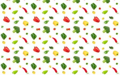 seamless pattern on white background different vegetables
