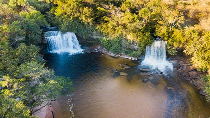  Chapada das Mesas. Twin waterfalls from Itapecuru - Carolina, Maranhão © Jair