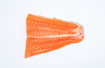 Tail of salmon on a white background