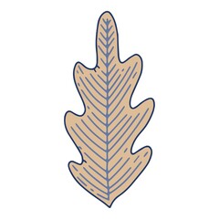 Doodle leaf icon outline hand drawn vector. Nature fall autumn