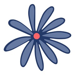 Doodle flower icon outline hand drawn vector. Floral spring plant