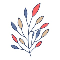 Doodle leaf icon outline hand drawn vector. Nature fall autumn