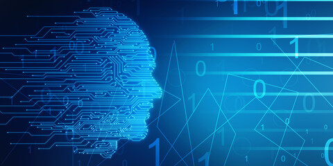 2d illustration digital Artificial mind concept