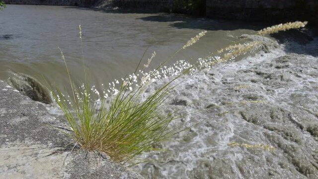 Eisack river in Brixen Italy