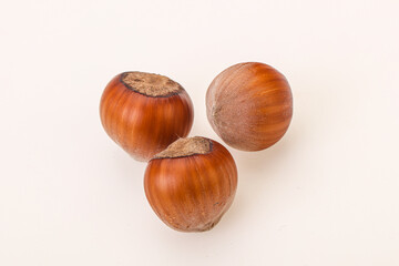 Hazelnut heap isolated over background