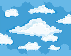 Sky clouds icon group