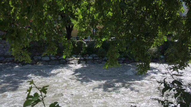 Eisack river in Brixen Italy