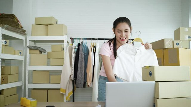 Transgender women are selling clothes online through laptops,The concept of coexistence in society Transgender,Lgbt,LGBTQ
