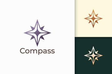 Compass logo in simple shape for outdoor business or community