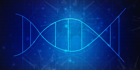 2d render of dna structure, abstract background