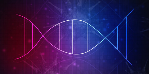 2d render of dna structure, abstract background
