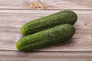 Ripe organic natural green cucumber