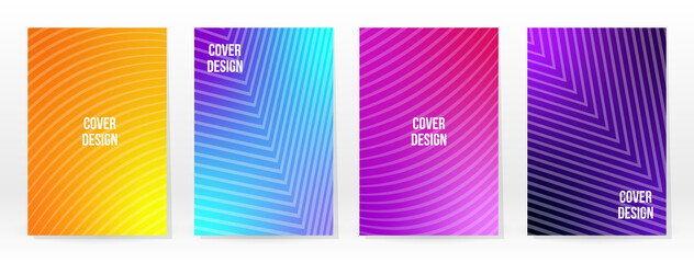 Minimal Poster. Pastel Soft. Rainbow Gradient Set.