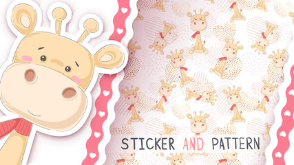 Teddy cartoon character animal giraffe © HandDraw