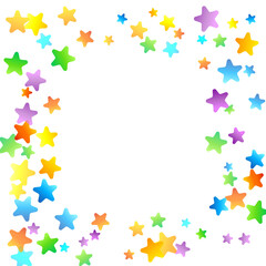 Rainbow Festive Confetti. Carnival Star Falling.